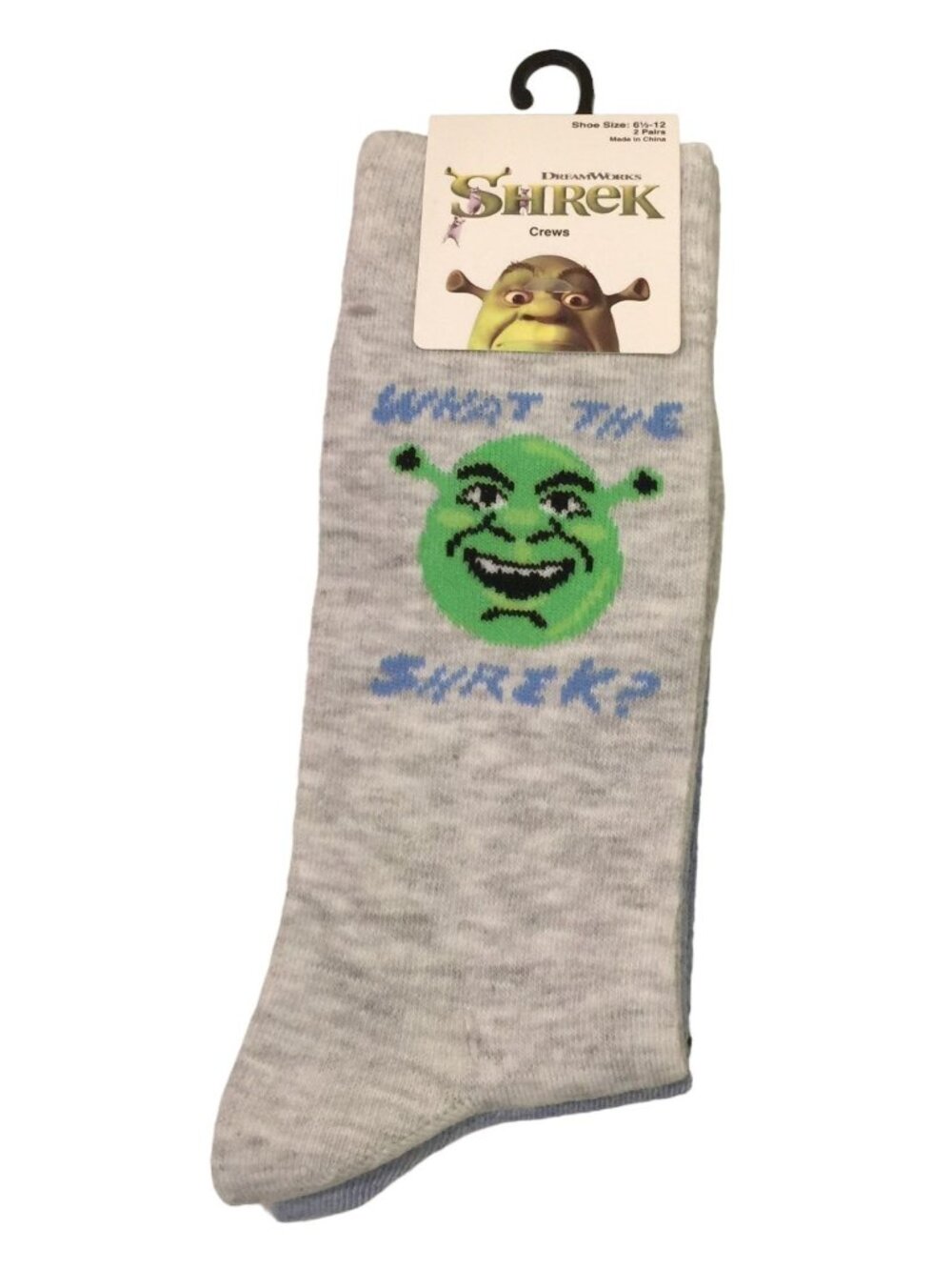 Dreamworks SHREK DONKEY Men's Crew Socks WHAT THE SHREK I'M MAKING WAFFLES
